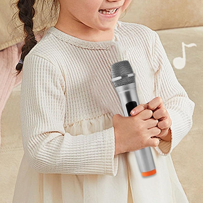 Kids Journalist Costume Prop Microphone Silver Orange Pretend Play Activity - Image 4